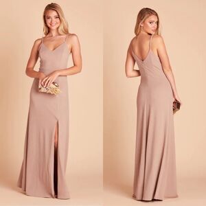 Birdy Grey Taupe Jay Sleeveless Gown Small Bridesmaid Formal Prom Dress NEW